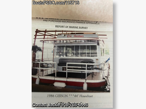1986 Gibson Houseboat — 44ft for sale in Lake Eufaula, Oklahoma