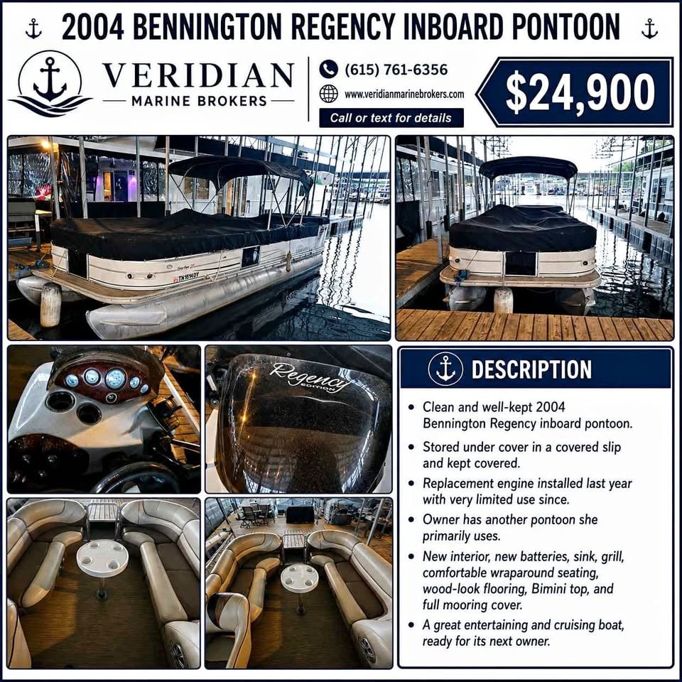 2004 Bennington Bennington Regency pontoon for sale in La Vergne, TN
