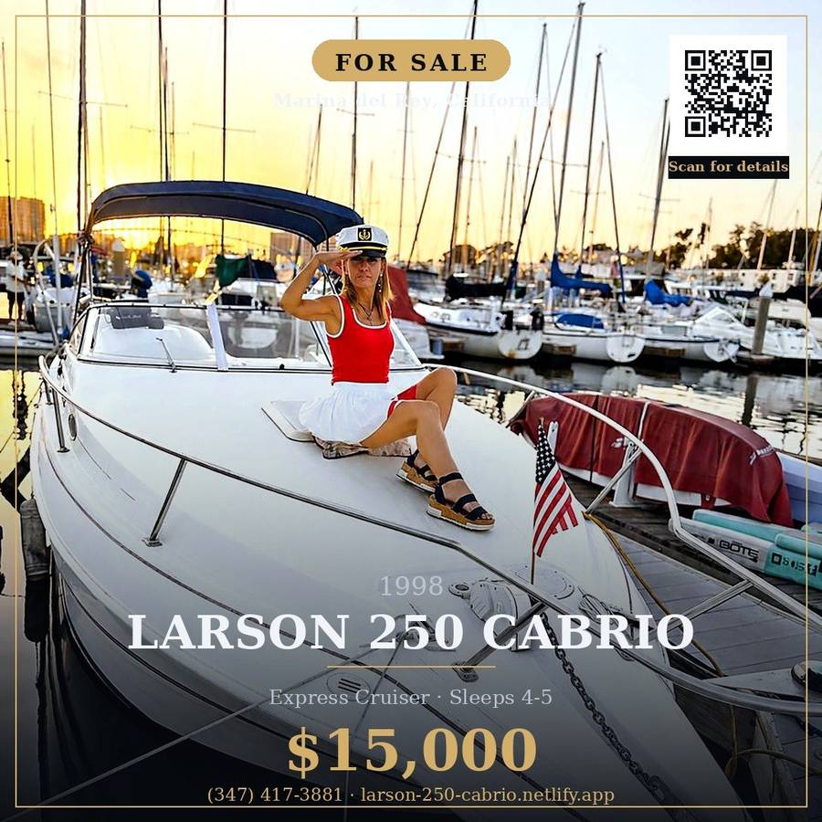 1998 Larson Cabrio 250 Express Cruiser – Turn Key – Marina del Rey for sale in westside-southbay-310