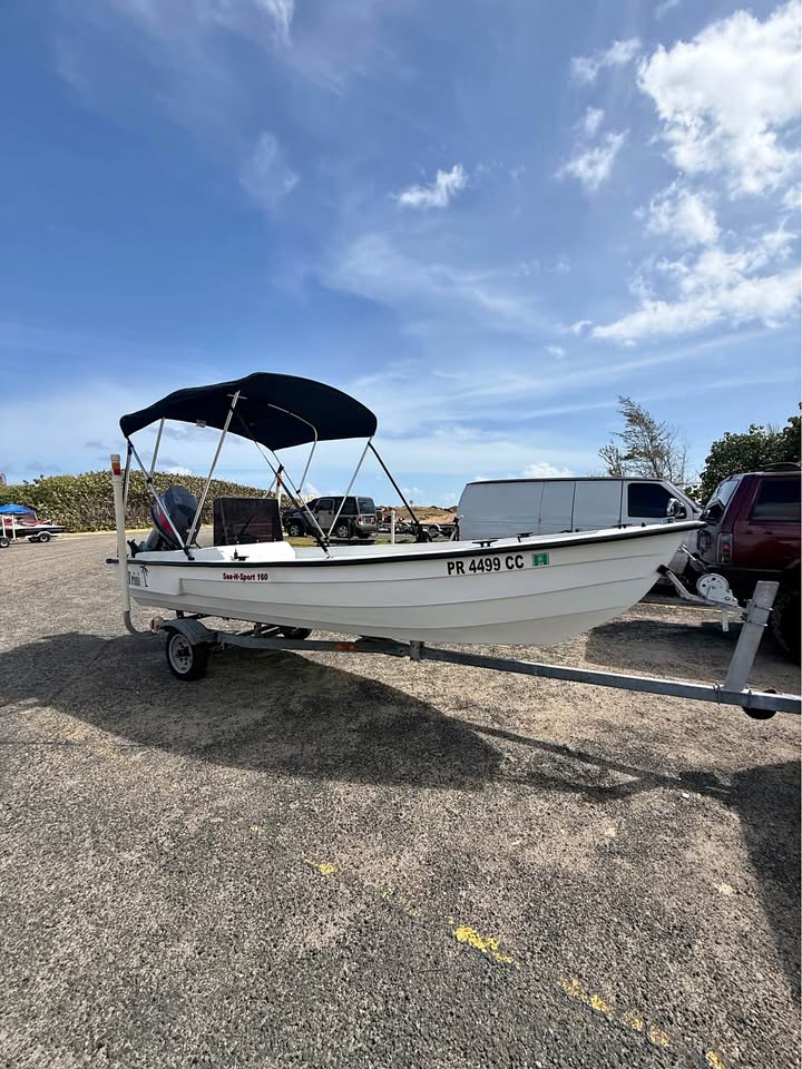 Bote Sea.N.Sport 160 15 pies con motor 60hp yahama enduro con carretón for sale in Corozal, PR