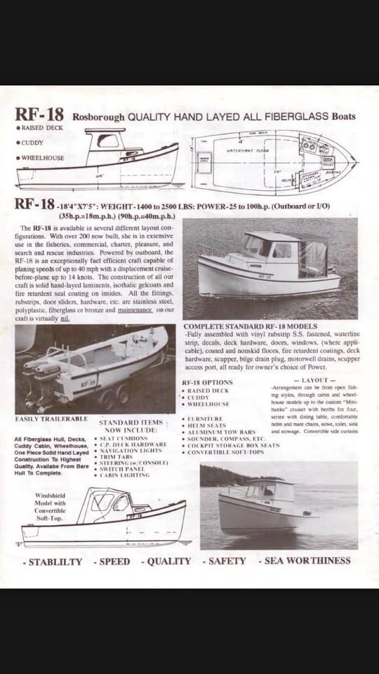 Rosborough RF-18 Fiberglass Boat for sale in Charlton, MA