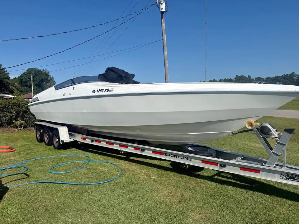 For sale or trade 29’ scarab wellcraft and triple axle aluminum trailer for sale in Foley, AL