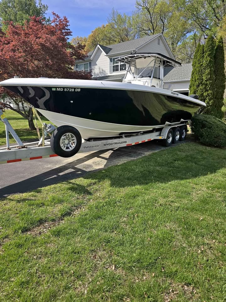 2009 fountain 34cc tournament edition, 3 300xs mercury stroker engines triple axel myco trailer for sale in California, MD