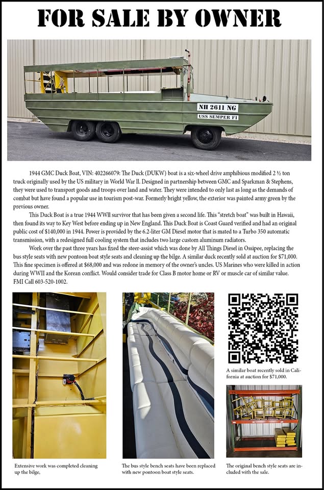 1944 GMC Duck boat for sale in Wolfeboro, NH