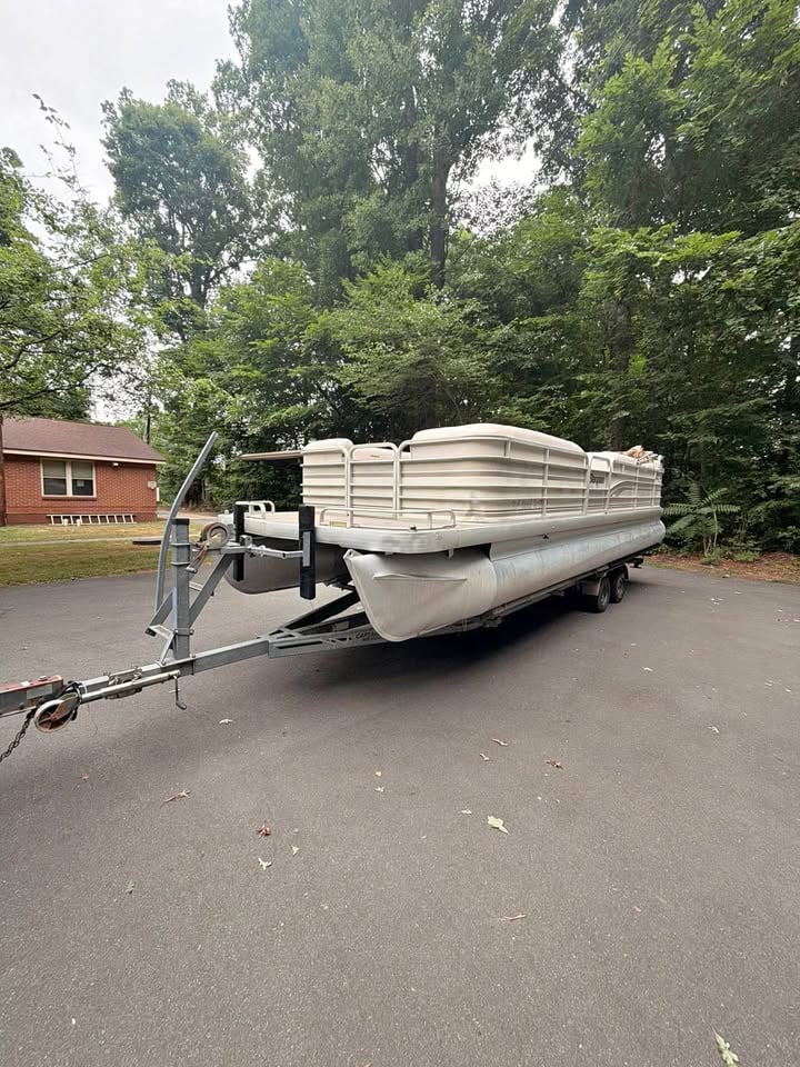Sanpan Pontoon Boat with Trailer for sale in Burlington, NC