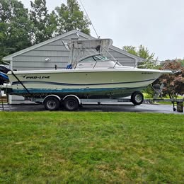 2006 PROLINE 25 WALK W/225 HP MERC. 2011 ROLLOER BED TRAILER AND ELEC WINCH for sale in Atkinson, NH