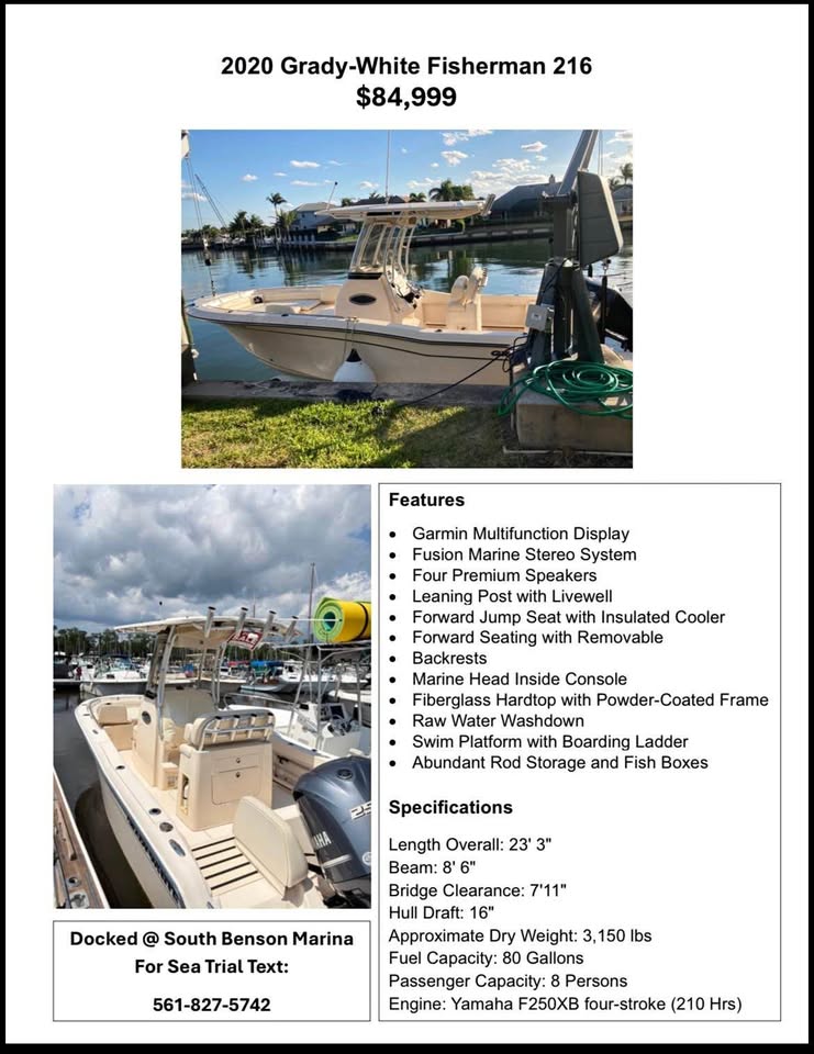 2020 Gradywhite Fisherman 216 for sale in Fairfield, CT