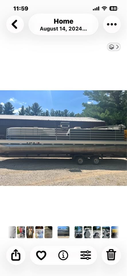 1989 Harris Flotebote 240 Heritage 25’ Pontoon Boat with Trailer for sale in Scottsburg, IN