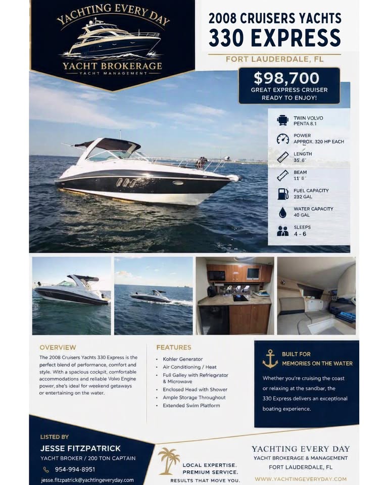 2008 Cruisers Yachts 330 Express for sale in Pompano Beach, FL
