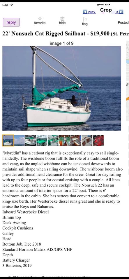 Nunsuch Sailboat 22 foot for sale in St Petersburg, FL