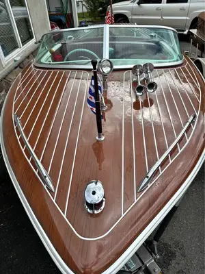 Elite craft Chriscraft replica in board boat parade boat Chris craft grab it before we put it awa