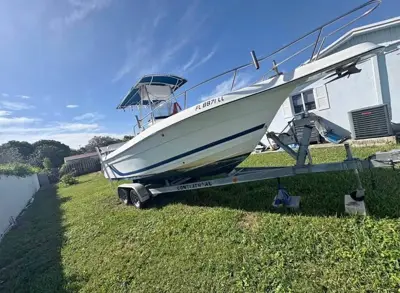 White Center Console Boat with Yamaha and Continental Trailer