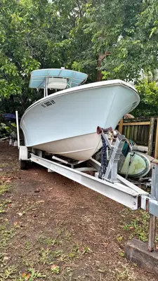 SEA OX Center Console Fishing Boat with Twin Outboard Engines