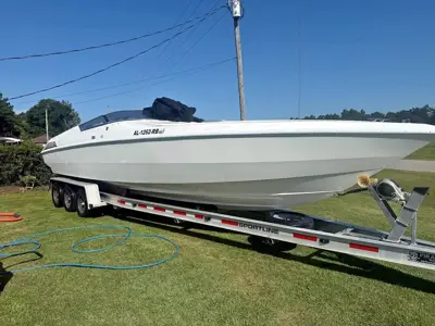 For sale or trade 29’ scarab wellcraft and triple axle aluminum trailer
