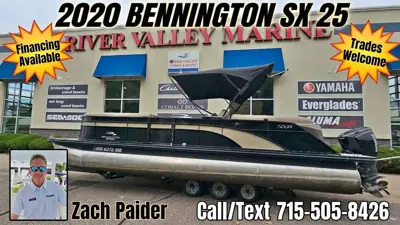 Pre Owned 2020 Bennington SX 25 Tri Toon, 200 HP