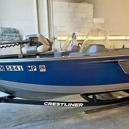2016 Crestliner 1650 Fishhawk Platinum Double Bubble 16ft Mercury 75HP - 200 Hours - Ulterra - Helix 9 - Trailer !