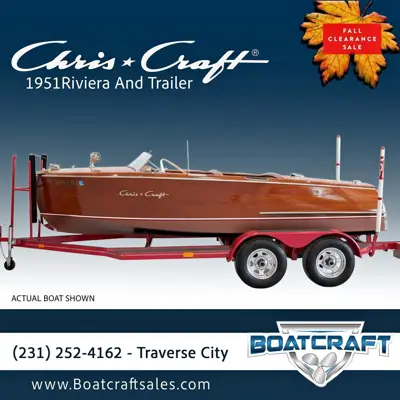 1951 Chris Craft Classic Wooden Boat Riviera Model - Show Condition - C001540