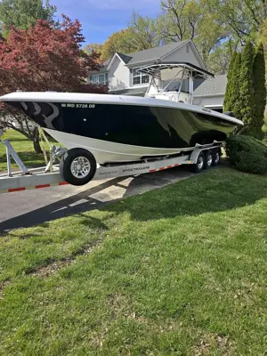 2009 fountain 34cc tournament edition, 3 300xs mercury stroker engines triple axel myco trailer