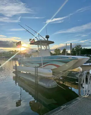 2003 26ft manta Ray catamaran center console fishing machine