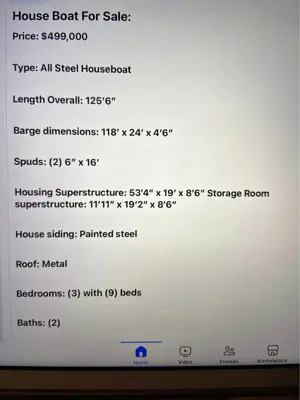 All Steel House Boat