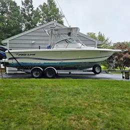 2006 PROLINE 25 WALK W/225 HP MERC. 2011 ROLLOER BED TRAILER AND ELEC WINCH