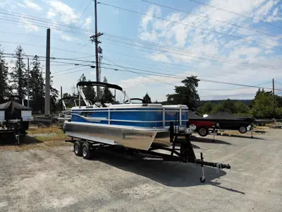 New G3 Sun Catcher Pontoon Boat 322RC Rigged w/ Yamaha 250 HP on Bear Trailer