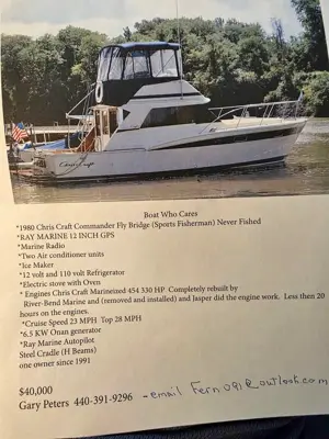 1980 Chris Craft Commander Fly Bridge