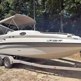 Crown line deck boat