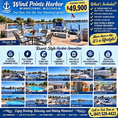 Rare deeded boat slip in Windpointe harbor