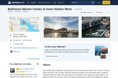 Baltimore Marine Center at Inner Harbor West