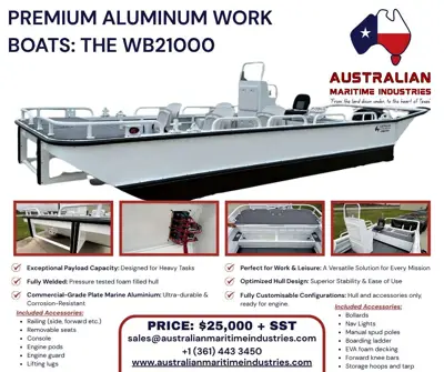 2026 Fully Welded Aluminum Flat Bottom - Hull and Attachments - BYO Outboard and Trailer!