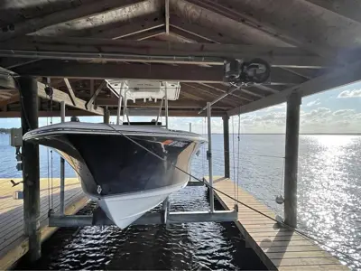 2013 Sea Hunt Ultra 211, Yamaha 150 HP four-stroke outboard, with dual axle trailer.