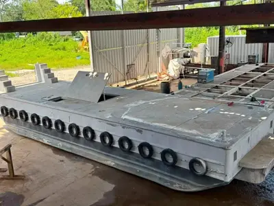40’ x 12’ x 5’ Aluminum Barge with double bottom tanks