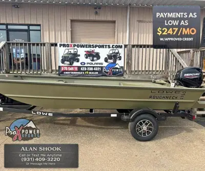 2026 Lowe Roughneck 1760 Tiller Aluminum Fishing Boat Mercury 40HP