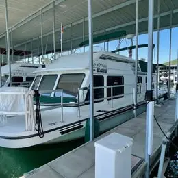1999 Gibson 37ft sport houseboat with transferrable covered d doc slip on lake travis