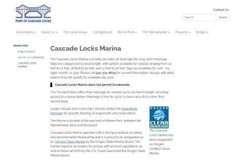 Cascade Locks Marina (Port of Cascade Locks Marine Park)