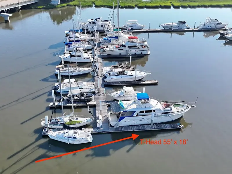 55 x 18 T-Head Boat Slip for Rent Downtown Charleston