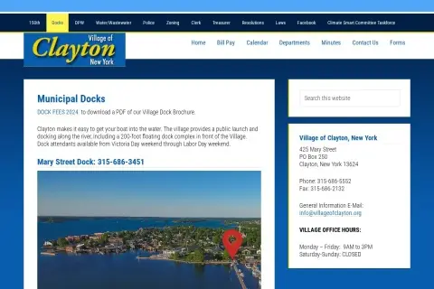 Village of Clayton Mary Street Dock