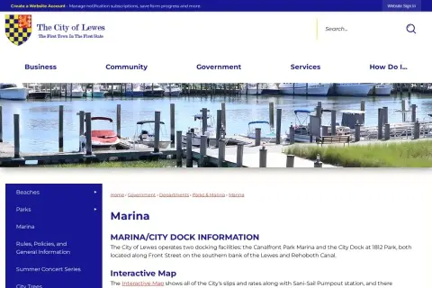 Lewes Canalfront Park Marina & City Dock