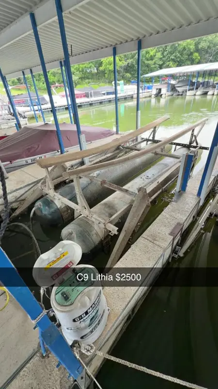 Boat lift with covered slip at Lithia Springs Marina
