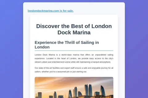 London Dock Marina