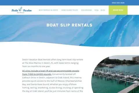 Destin Vacation Boat Rentals (slip rentals)