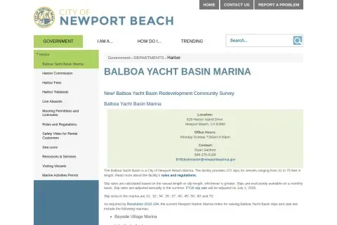 Balboa Yacht Basin Marina