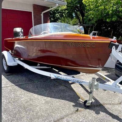 Classic Fully Restored, Custom Wooden Boat with EZ Load Trailer