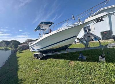 White Center Console Boat with Yamaha and Continental Trailer