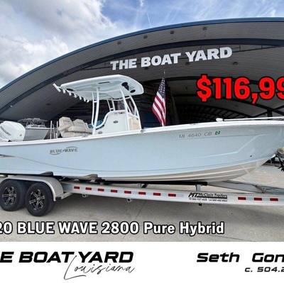 2020 Blue Wave 2800 Pure Hybrid Center Console Off Shore Bay Boat