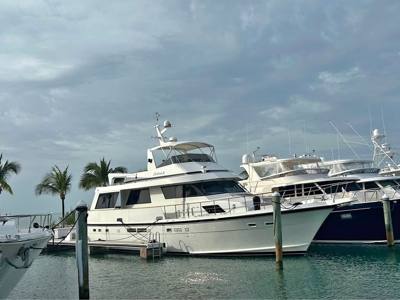 1990 67 hatteras cockpit motor Yacth rebuild engines naiad multisea just installed